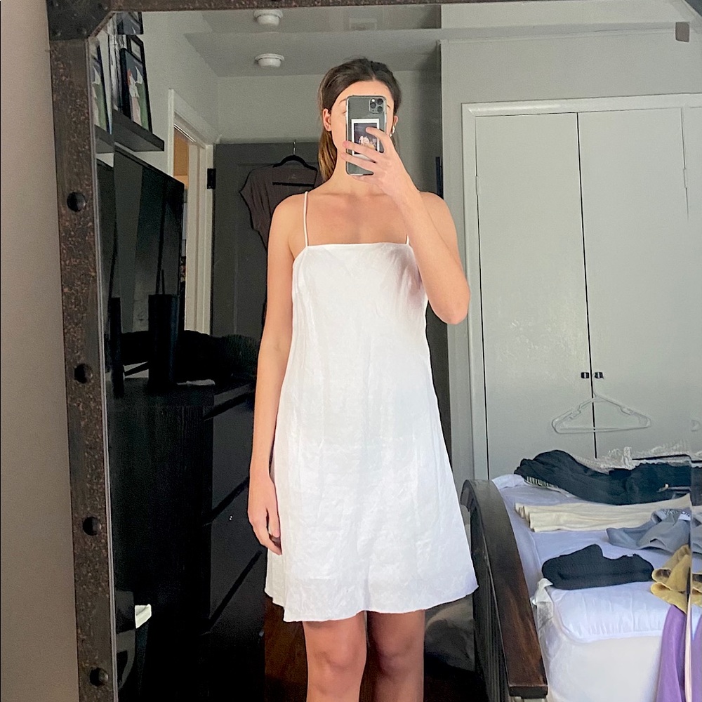 White linen dress